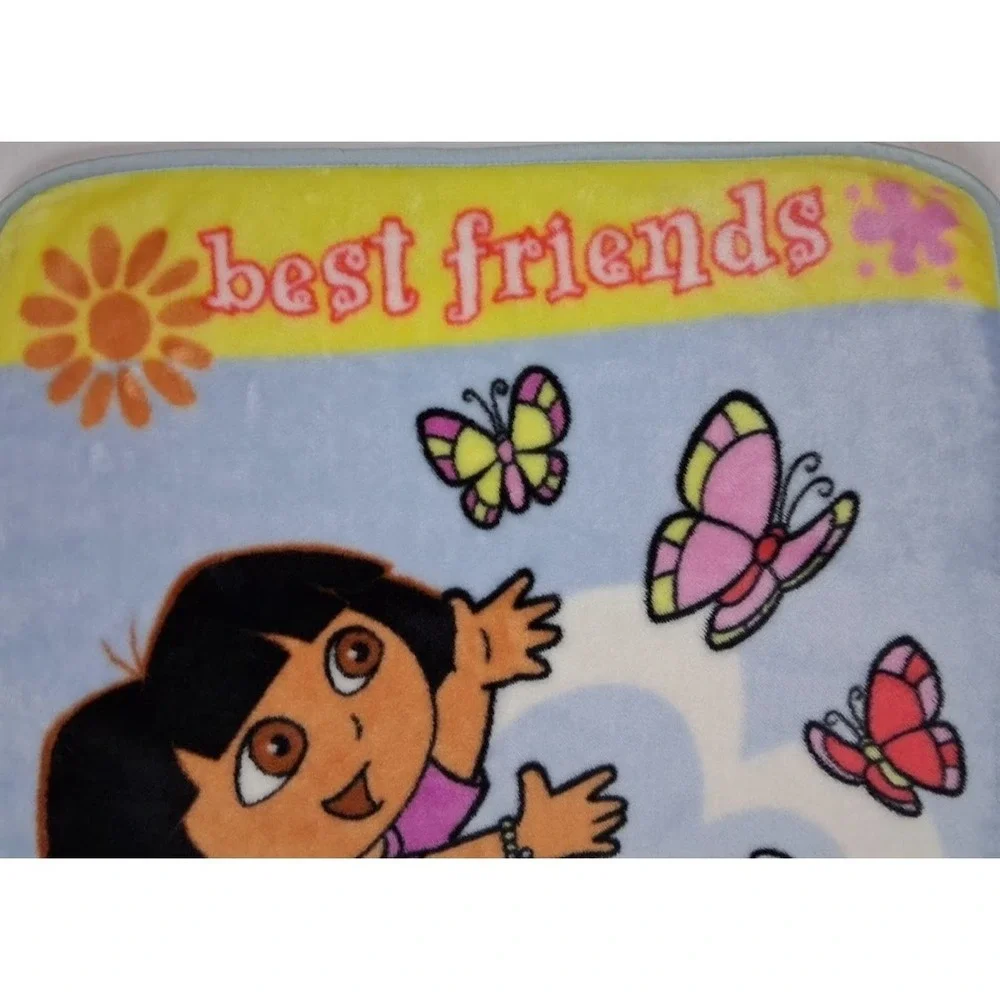 Nick Jr Dora The Explorer Boots Best Friends Baby Blanket Butterfly Plush 30x44